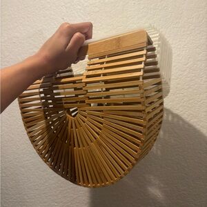 Bamboo and Plastic Half-Moon Handbags